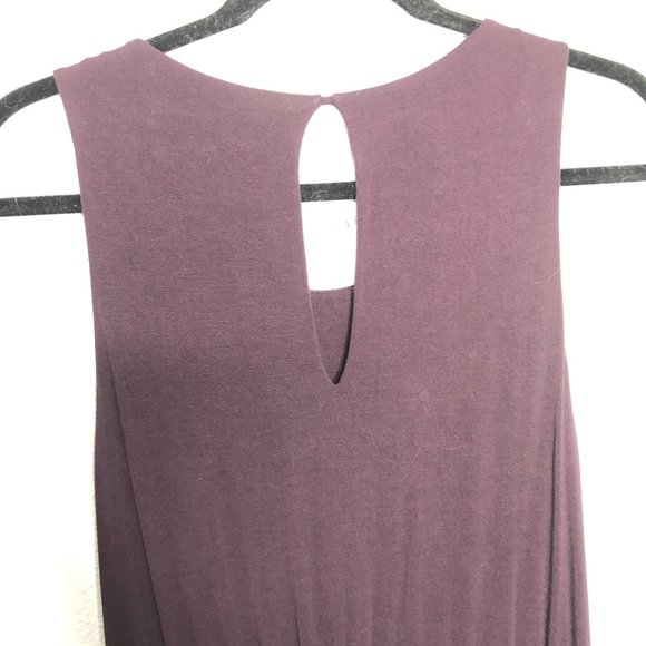 Athleta Keyhole Maxi Dress Purple Small Side Slit Sleeveless - Picture 5 of 8